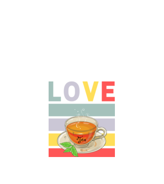 Tea love minta fekete pólón