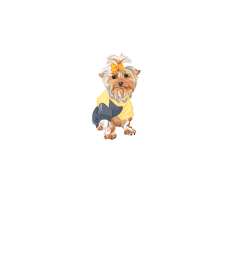 Yorkshire Terrier minta fehér pólón