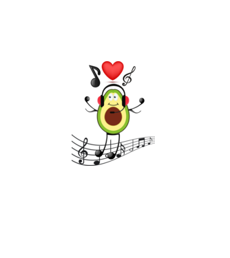 Avocado music minta szürke pólón
