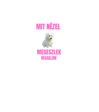 Bichon Havanese Megeszlek Reggelire minta fekete pólón
