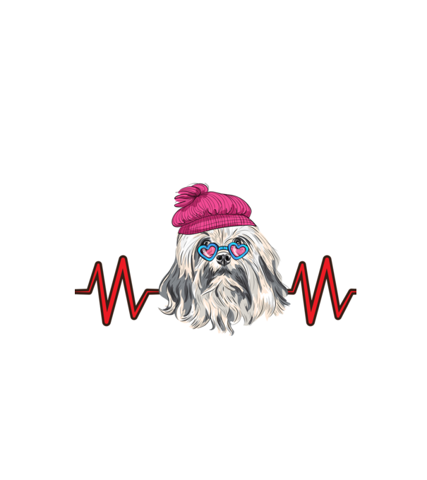 havanese szívverés minta fehér pólón