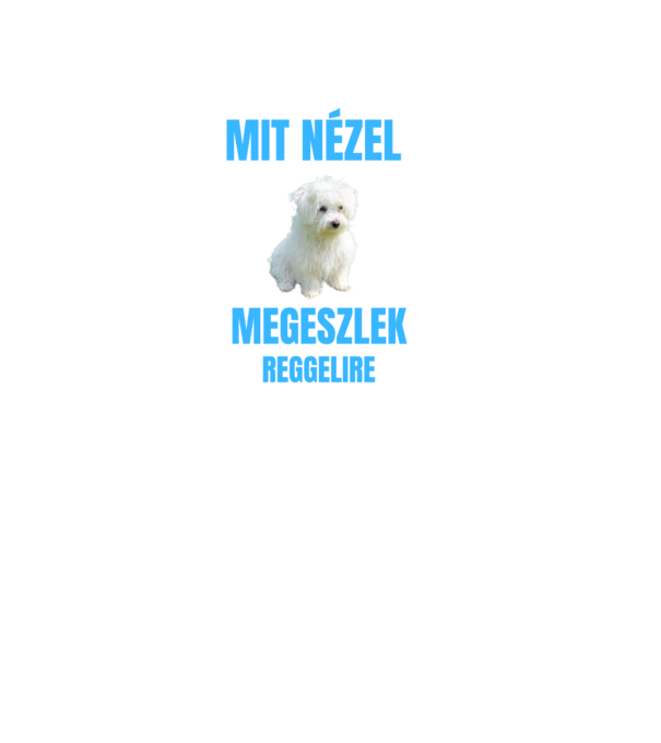 Bichon Havanese Megeszlek Reggelire minta fekete pólón
