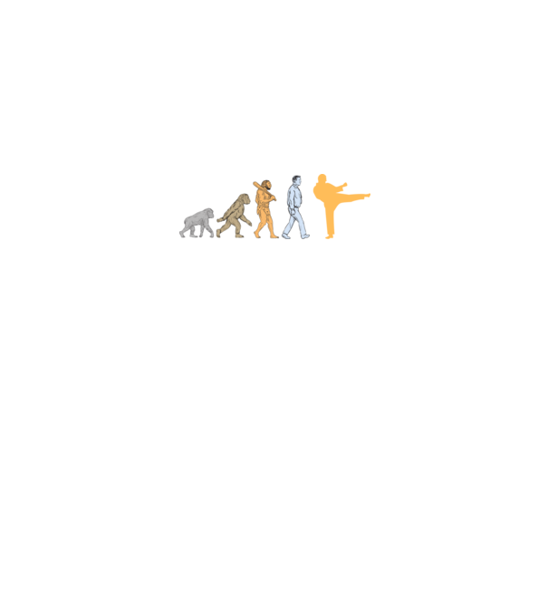 Karate evolúció minta fekete pólón