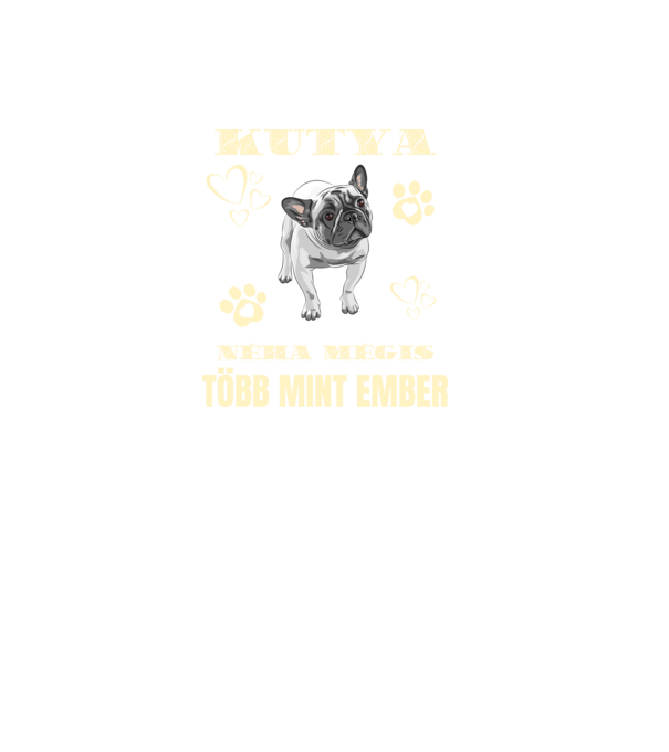 francia bulldog tobb mint ember minta fekete pólón