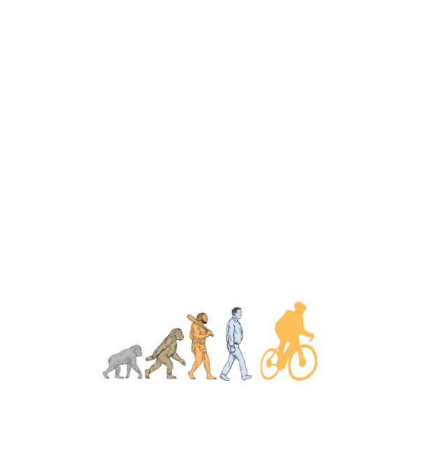 Bicikli evolúció minta fehér pólón