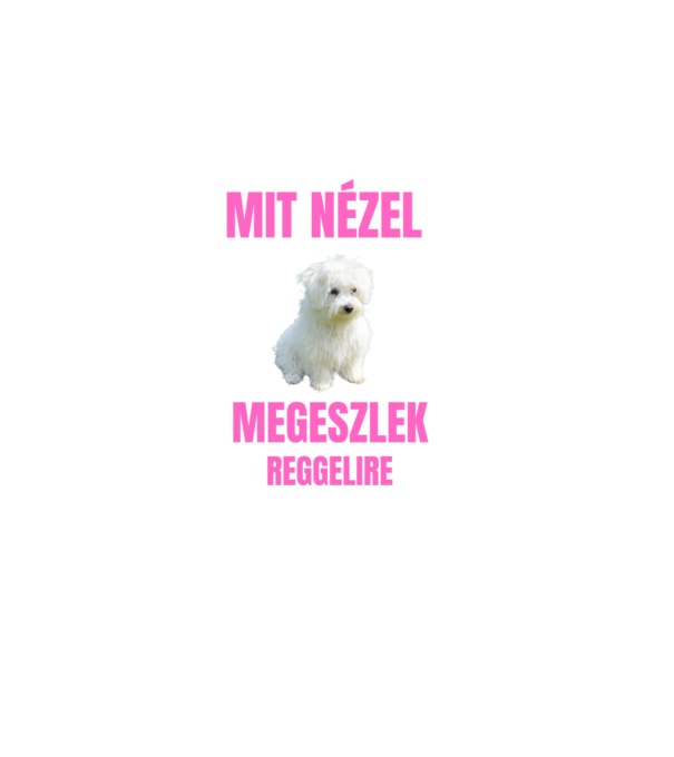Bichon Havanese Megeszlek Reggelire minta sötétkék pólón