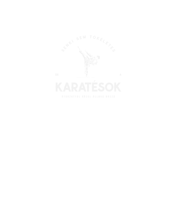 Senki sem tökéletes de a karatésok átkozottul közel állnak hozzá minta fekete pólón