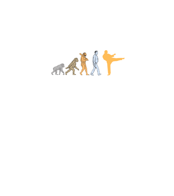 Karate evolúció minta sötétkék pólón