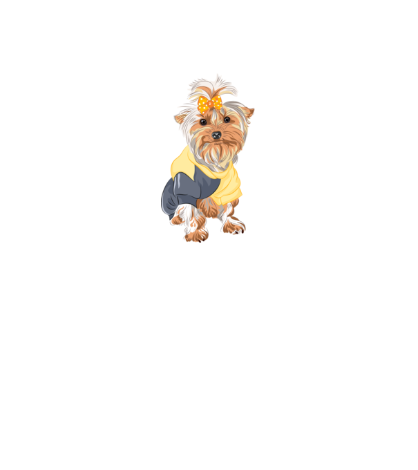 Yorkshire Terrier minta fehér pólón