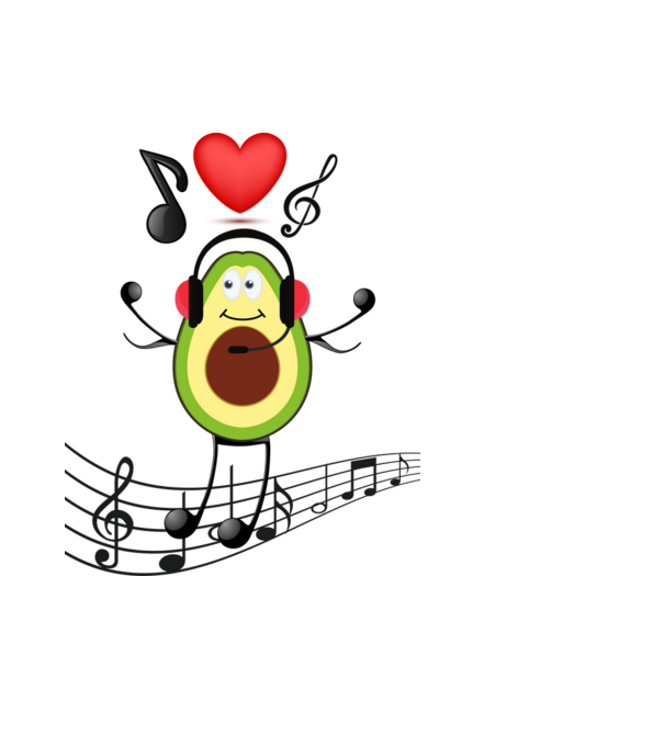Avocado music minta világoskék pólón