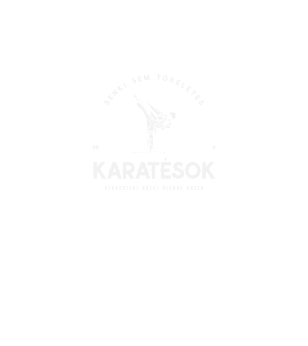 Senki sem tökéletes de a karatésok átkozottul közel állnak hozzá minta fekete pólón