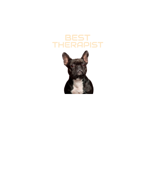 francia bulldog best therapist minta fekete pólón