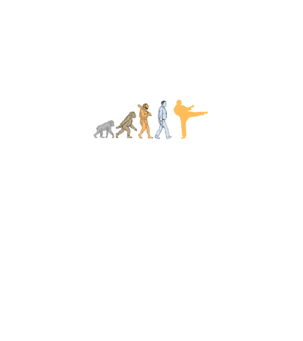 Karate evolúció minta fekete pólón