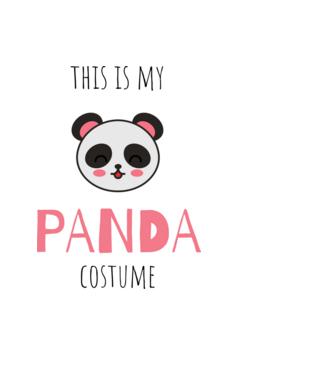  Panda jelmez minta fekete pólón