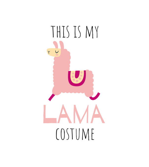 Láma jelmez minta fehér pólón
