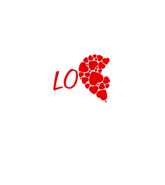 Love páros minta - bal oldal minta fekete pólón