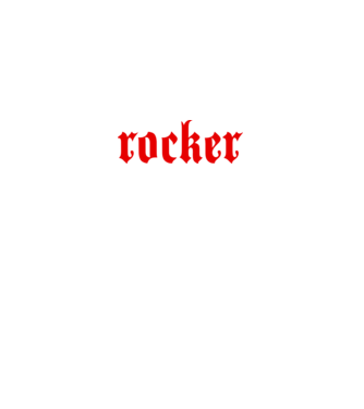 Rocker minta fekete pólón