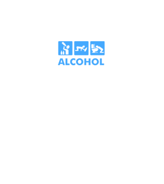 Alcohol triatlon minta fekete pólón