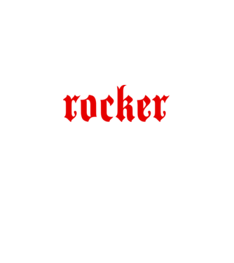 Rocker minta fekete pólón