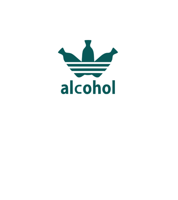 Alcohol minta fekete pólón