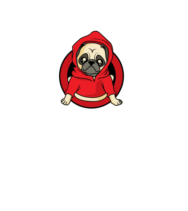 Mopsz minta szürke pólón