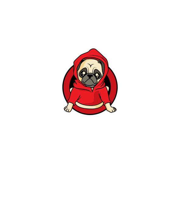 Mopsz minta szürke pólón