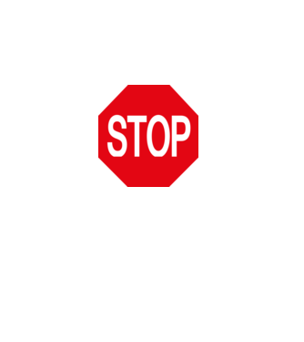 Stop tábla minta fehér pólón