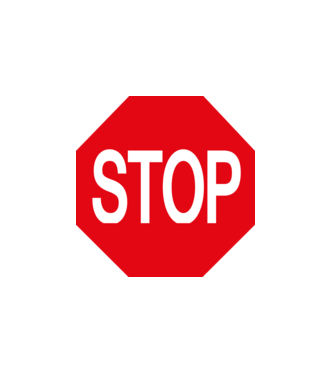 Stop tábla minta fehér pólón