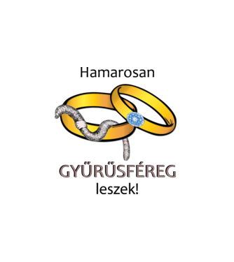 Gyűrűsféreg - legénybúcsúra, lánybúcsúra minta fehér pólón