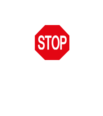 Stop tábla minta fehér pólón