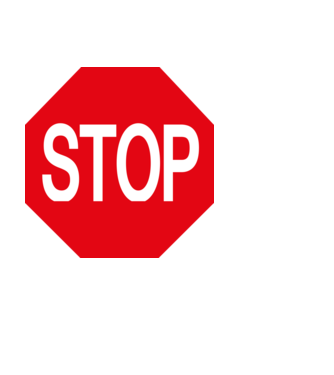 Stop tábla minta fehér pólón