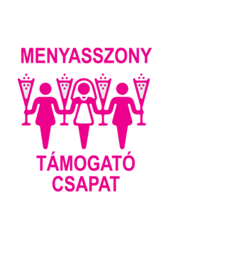 Menyasszony támogató csapat_pink minta fehér pólón