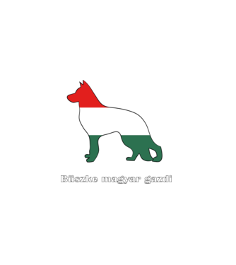 Német juhászkutya - magyar minta fehér pólón