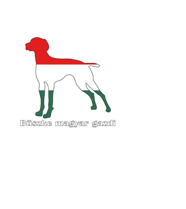 Magyar Vizsla minta fekete pólón