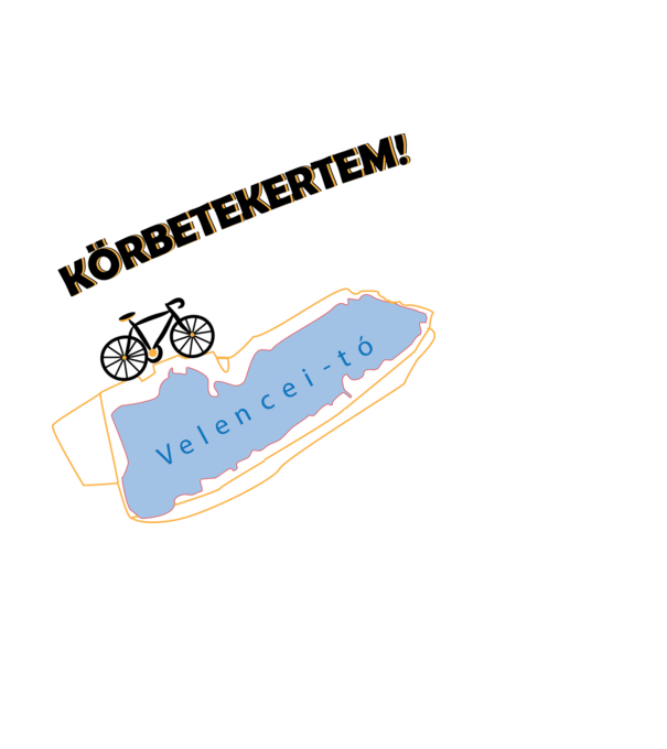 Velencei-tó körút - Körbetekertem minta világoskék pólón