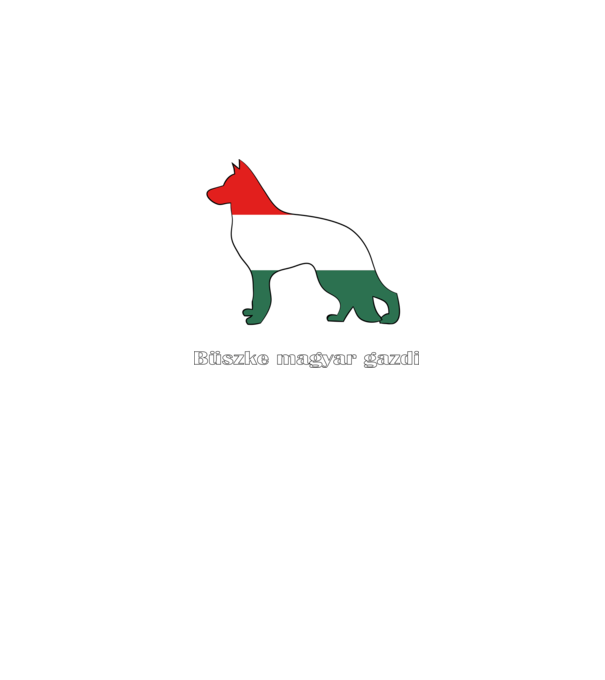 Német juhászkutya - magyar minta fekete pólón
