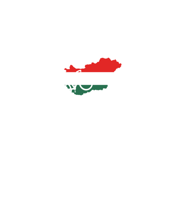Magyarország - kerékpártúra (zászlóval) minta fekete pólón