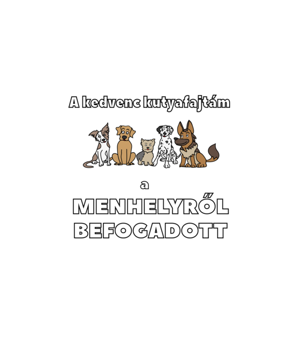 Menhelyi kutya minta fehér pólón