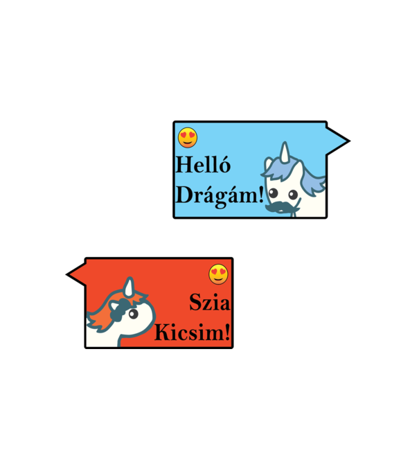 Szerelmes sms - páros (fiú) minta fehér pólón