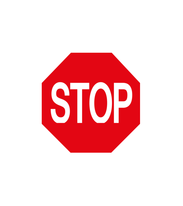 Stop tábla minta fehér pólón