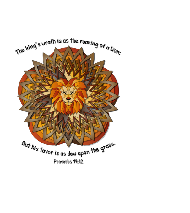 Lion - Proverbs 19:12 minta fehér pólón