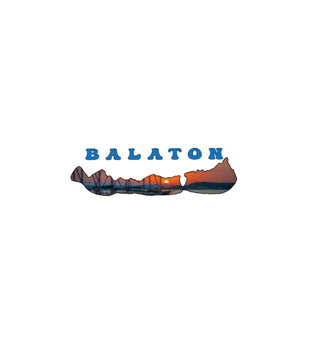 Balatoni naplemente minta fehér pólón