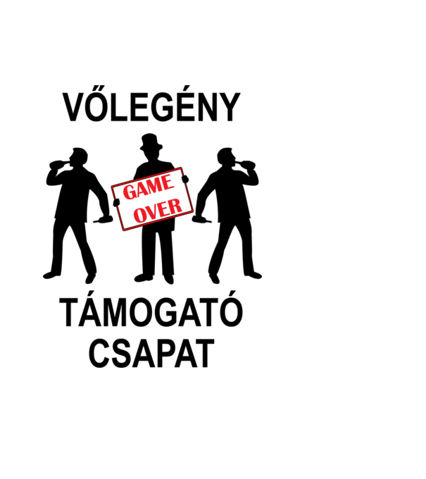 Legénybúcsú csapat: Game Over minta fehér pólón