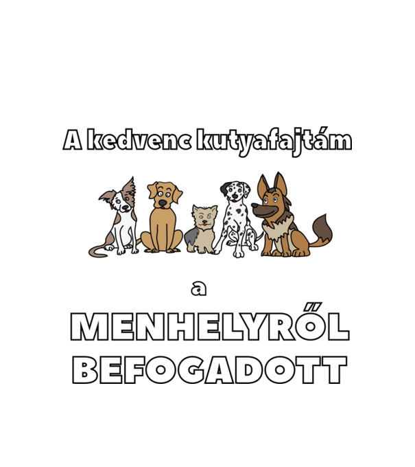 Menhelyi kutya minta fehér pólón