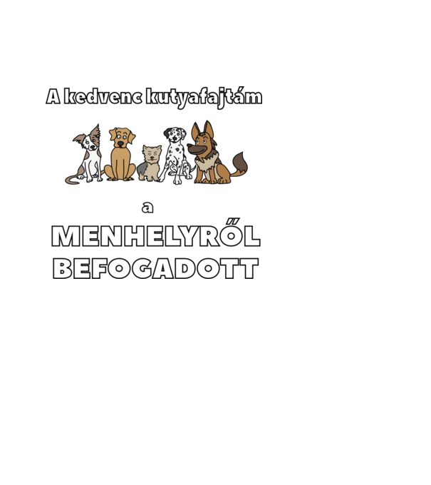 Menhelyi kutya minta fehér pólón