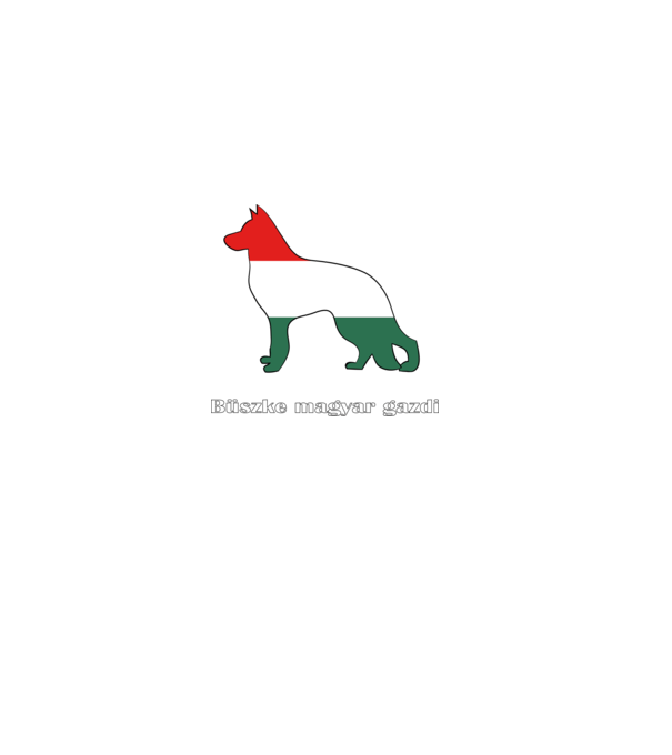 Német juhászkutya - magyar minta fekete pólón