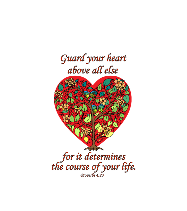 Guard your heart - Proverbs 4:23 minta fehér pólón