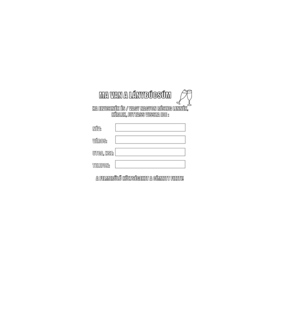 Elvesztem - lánybúcsús minta világos rózsaszín pólón
