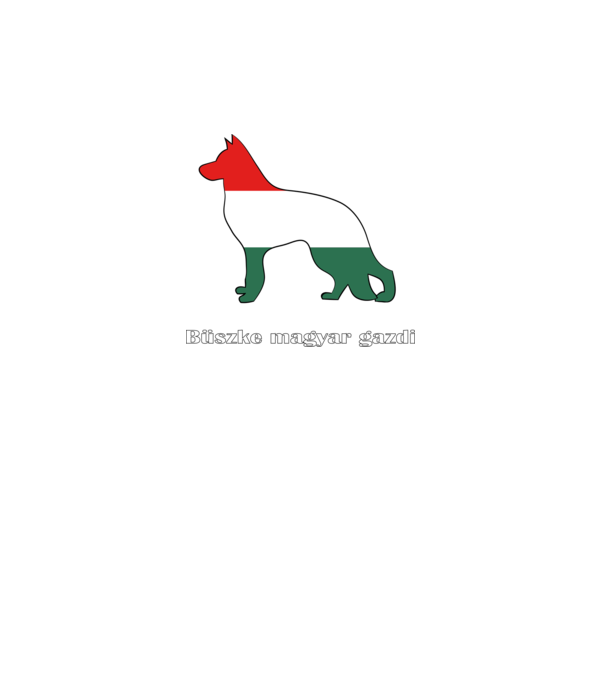 Német juhászkutya - magyar minta fekete pólón