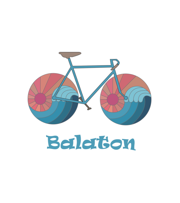 Nap+víz+bicikli+Balaton minta fehér pólón